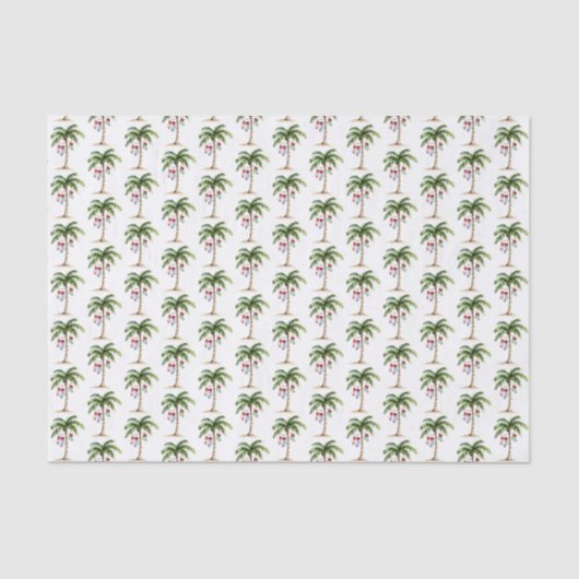 Papier Mousseline Tropical Palm Tree Beach Christmas (Recto)