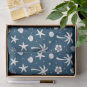Papier Mousseline Tropical Palm Trees Coastal Christmas  (Cadeau)