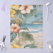 Papier Mousseline Tropical Pastel Ocean View Decoupage (Artisanat)