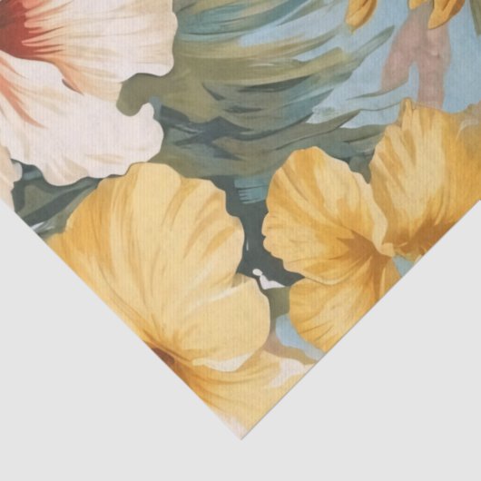 Papier Mousseline Tropical Pastel Ocean View Decoupage (Détail)