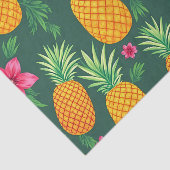 Papier Mousseline Tropical Pineapple Hibiscus Pattern (Détail)
