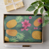 Papier Mousseline Tropical Pineapple Hibiscus Pattern (Cadeau)