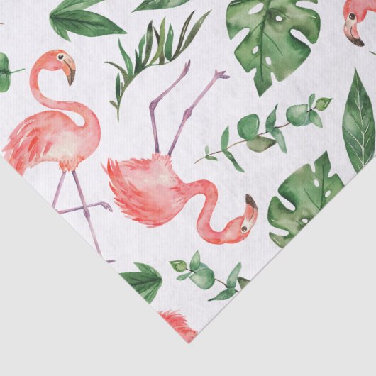 Papier Mousseline Tropical Pink Flamingo Pattern v2 (Détail)