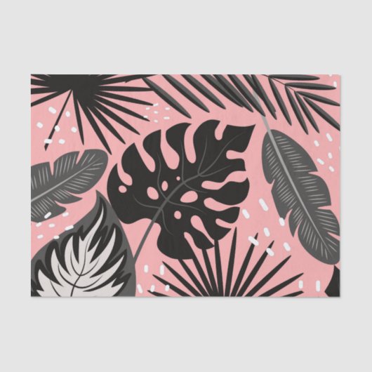 Papier Mousseline Tropical rose (Recto)