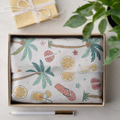 Papier Mousseline Tropical Summer Beach Pattern (1) (Cadeau)