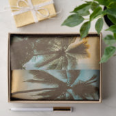 Papier Mousseline Tropical Twilight: Coconut Palm Silhouette (Cadeau)