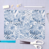 Papier Mousseline Tropical Violet Bleu Floral Feuilles Mariage (Artisanat)