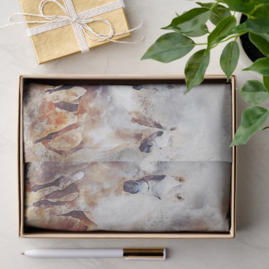 Papier Mousseline Troupeau de Chevaux de Galloping (Cadeau)