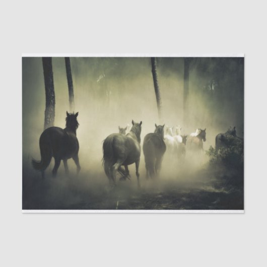 Papier Mousseline Troupeau de chevaux sauvages (Recto)