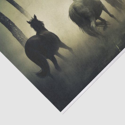 Papier Mousseline Troupeau de chevaux sauvages (Détail)