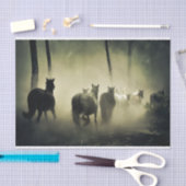 Papier Mousseline Troupeau de chevaux sauvages (Artisanat)
