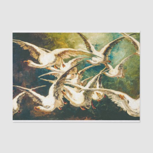 Papier Mousseline Troupeau d'oies découpage (Recto)