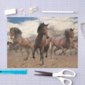 Papier Mousseline Troupeau Étonnante De Chevaux (Artisanat)