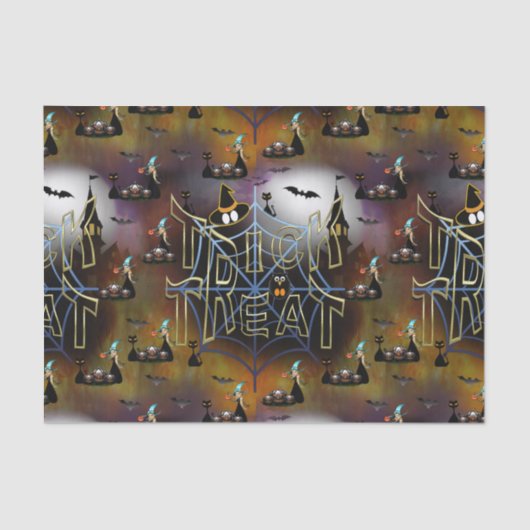 Papier Mousseline Trucs gothiques ou traiter spiderweb répétition (Recto)