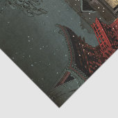 Papier Mousseline Tsuchiya Koitsu - Neige au temple de Nezu (Détail)