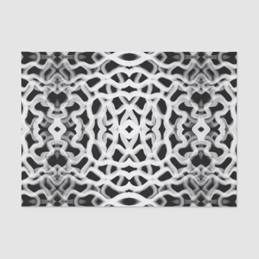 Papier Mousseline Tubulage Blanc Sur Noir (Recto)