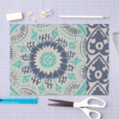 Papier Mousseline Tuile bleue III de batik (Artisanat)