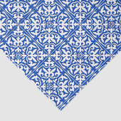 Papier Mousseline Tuile marocaine - bleu et blanc de cobalt (Détail)