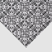Papier Mousseline Tuile marocaine - noir avec l'arrière - plan blanc (Détail)
