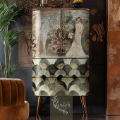 Papier Mousseline tuile motif de répétition Art déco nouveau