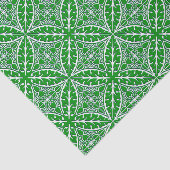 Papier Mousseline Tuiles marocaines - vert vert et blanc (Détail)