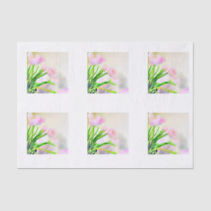 Papier Mousseline Tuiles roses de tulipe d'aquarelle pour Decoupage
