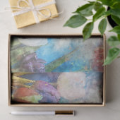 Papier Mousseline Tulipe de printemps Aquarelle Découpage (Cadeau)