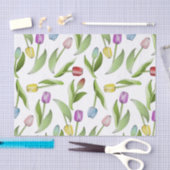 Papier Mousseline Tulipe Fleur Colorée Moderne (Artisanat)