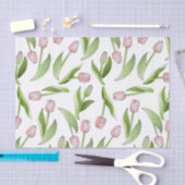 Papier Mousseline Tulipe Fleur Rose Moderne (Artisanat)