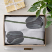 Papier Mousseline Tulipe noire minimaliste (Cadeau)