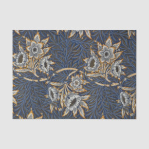 Papier Mousseline Tulipe Saules Motif Bleu Floral de William Morris