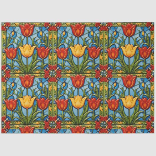 Papier Mousseline Tulipes belle collection populaire (Recto)