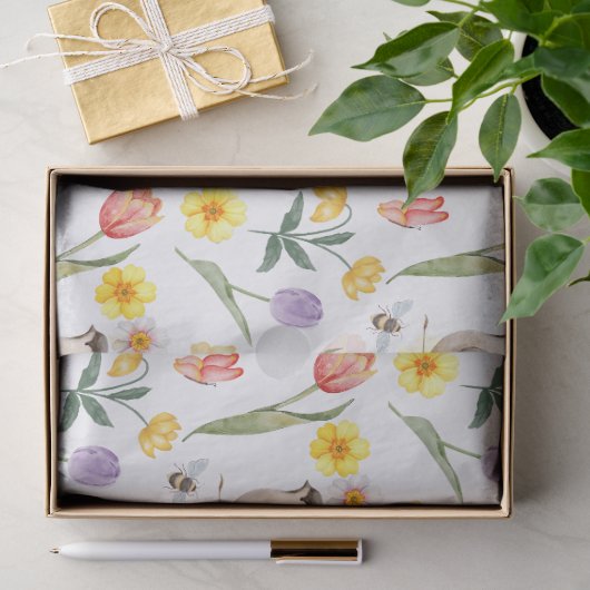 Papier Mousseline Tulipes de printemps Fleurs Découpage (Cadeau)