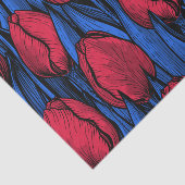 Papier Mousseline Tulipes en rouge et bleu (Détail)
