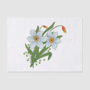 Papier Mousseline Tulipes et jonquilles fleurs