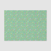 Papier Mousseline Tulipes et papillons Motif vert (Recto)