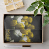 Papier Mousseline Tulipes Jaune Et Blanc (Cadeau)