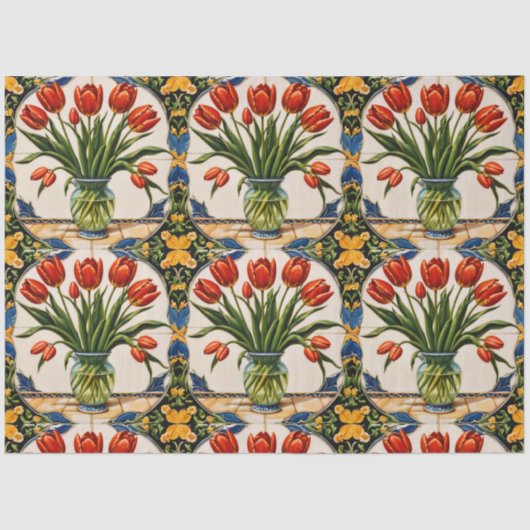 Papier Mousseline Tulipes Moderne Belle Collection (Recto)