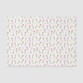 Papier Mousseline Tulipes & Papillons Motif Blanc (Recto)