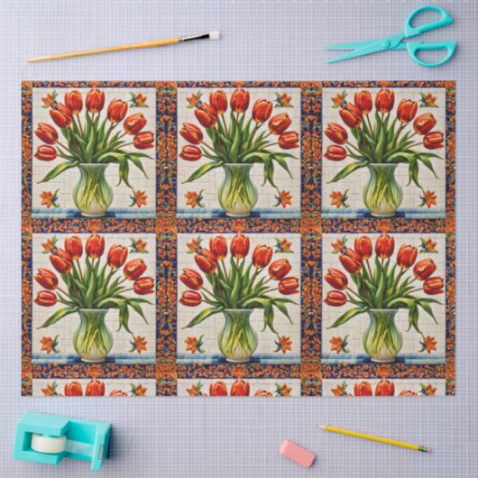 Papier Mousseline Tulipes Populaire Belle Collection (Artisanat)