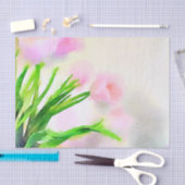 Papier Mousseline Tulipes roses d'aquarelle (Artisanat)