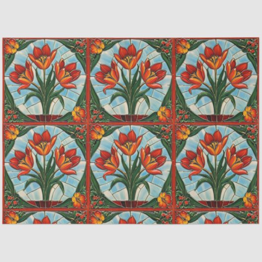 Papier Mousseline Tulipes tendance belle collection (Recto)