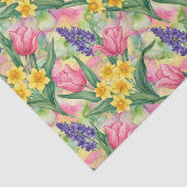 Papier Mousseline Tulips, Daffodils, Hyacinths in Alcohol Ink Style (Détail)