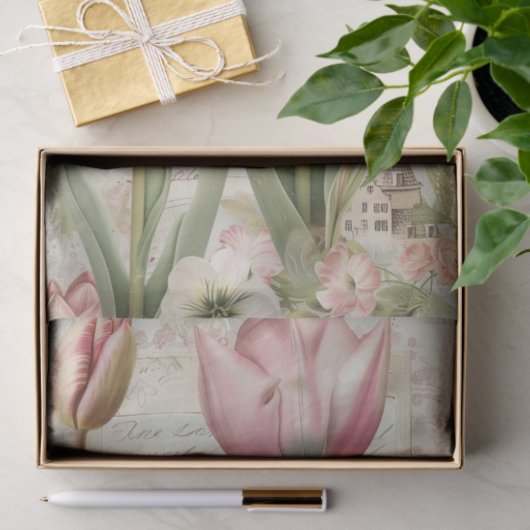 Papier Mousseline Tulips d'Amsterdam Écriture de script (Cadeau)