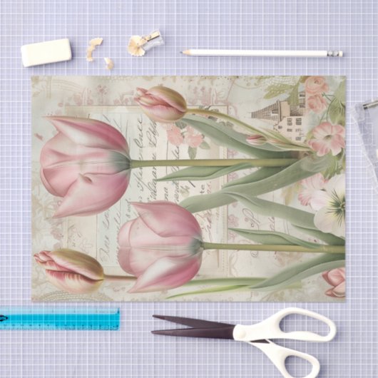 Papier Mousseline Tulips d'Amsterdam Écriture de script (Artisanat)