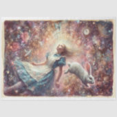 Papier Mousseline Tumbling Through Time Alice Wonderland Decoupage (Recto)