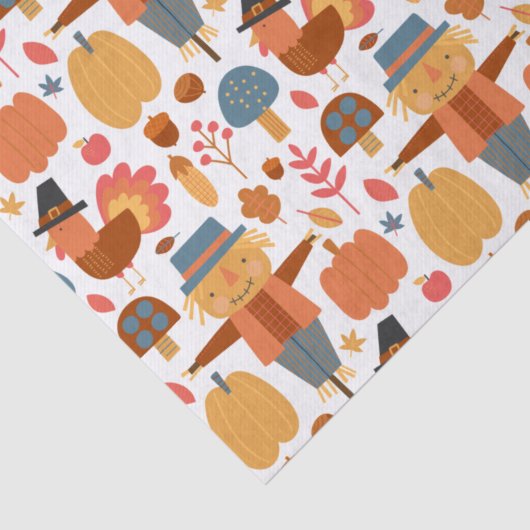 Papier Mousseline Turquie et Scarecrow Thanksgiving Motif (Détail)