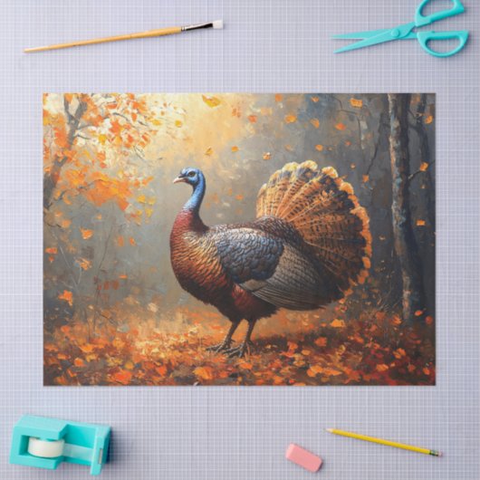 Papier Mousseline Turquie sauvage majestueuse dans la forêt d'automn (Artisanat)