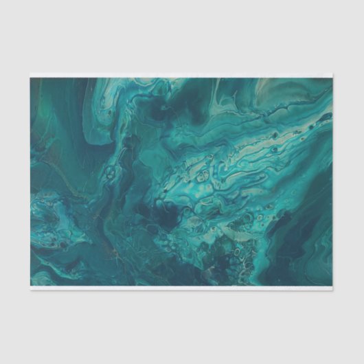 Papier Mousseline Turquoise acrylique pourrissant l'art liquide Abst (Recto)