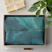 Papier Mousseline Turquoise acrylique pourrissant l'art liquide Abst (Cadeau)